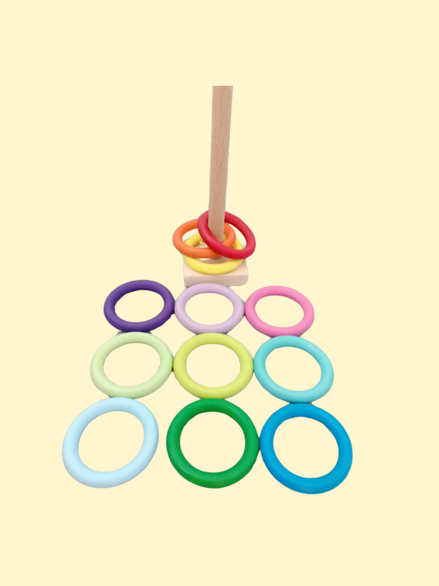 Montessori Spielzeug Zuordnungs-Kugeln & Holz-Ring-Set